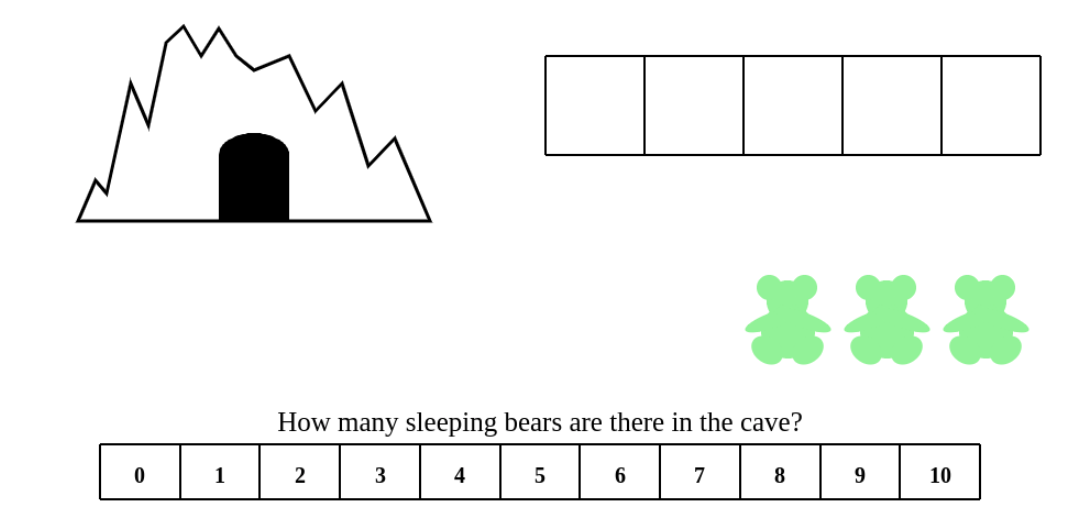 Player two now needs to figure out how many bears are sleeping given how many total bears there are.